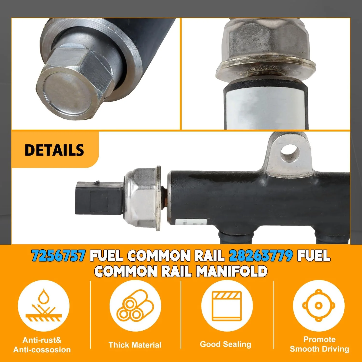 PANGOLIN Fuel Common Rail Manifold 7256757 28263779 image 4