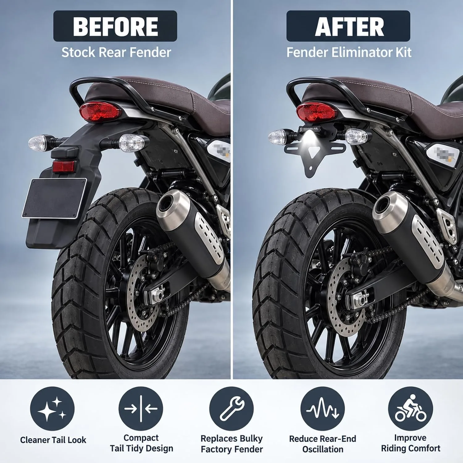 MOTOESCOT Rear Fender Eliminator Kit 100014 for Triumph Scrambler 400X & Speed 400 image 4