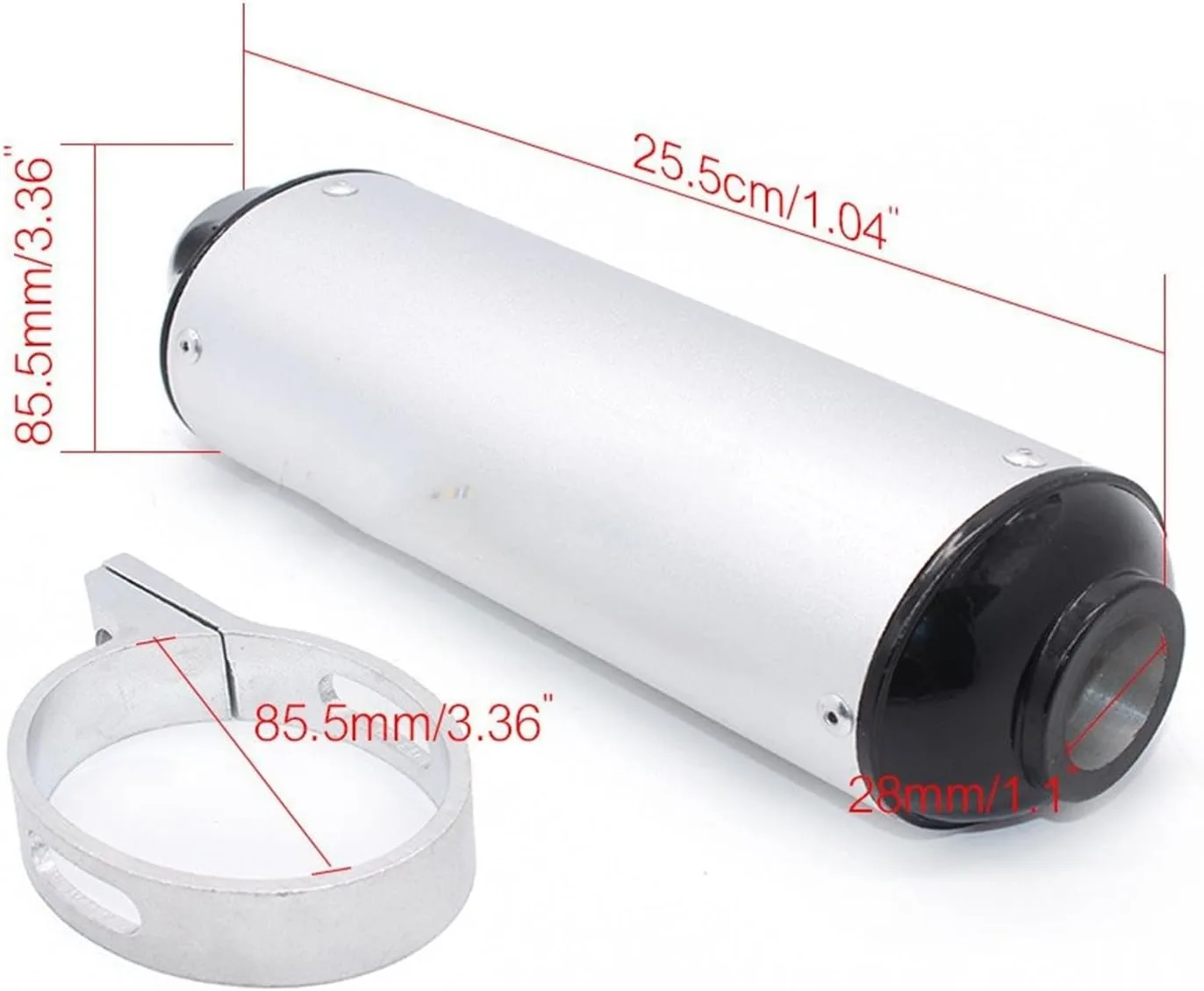Generic Motorcycle Muffler Pipe 28mm Gray - 4950258380149 image 3