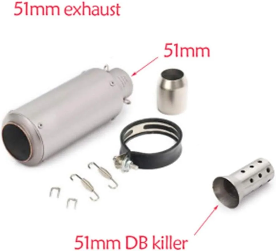 AHDHMCM Universal Motorcycle Exhaust Muffler with DB Killer DaJiKan image 3