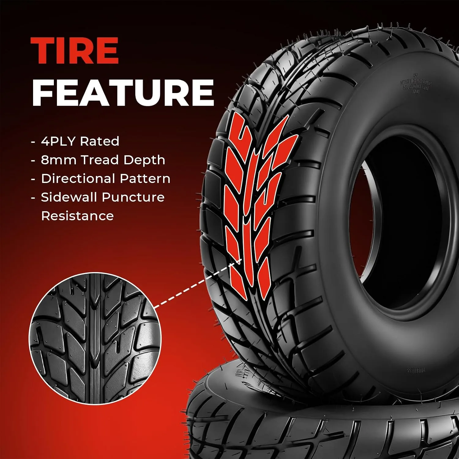 MOTOOS 25x10-12 All-Terrain ATV/UTV Tires Set of 2 image 4