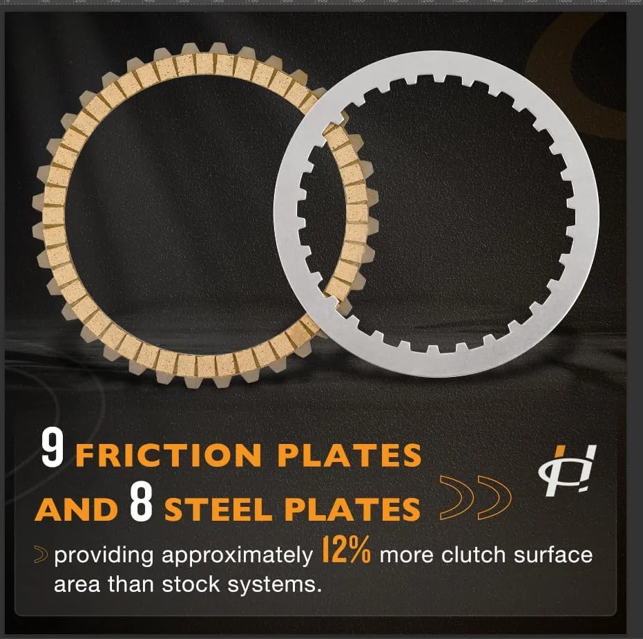 HQPASFY 17-Piece Clutch Disc Kit P/N 37980-10 for Harley-Davidson and Buell image 3