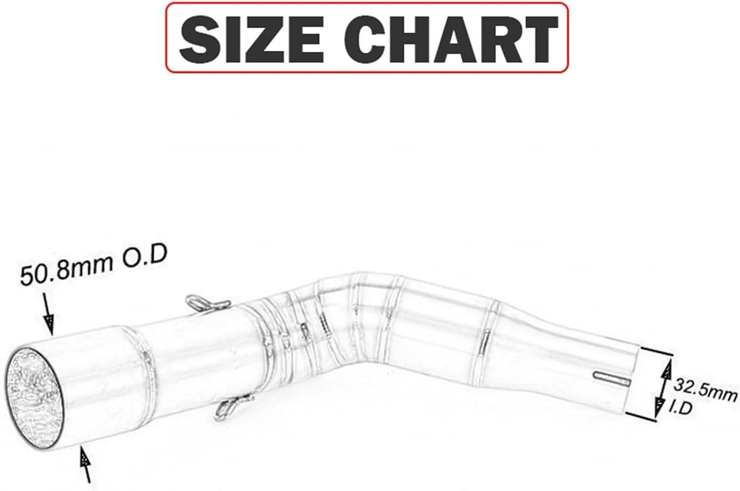 Generic 51 mm Motorcycle Exhaust Tailpipe Link Pipe 4978945997302 image 2