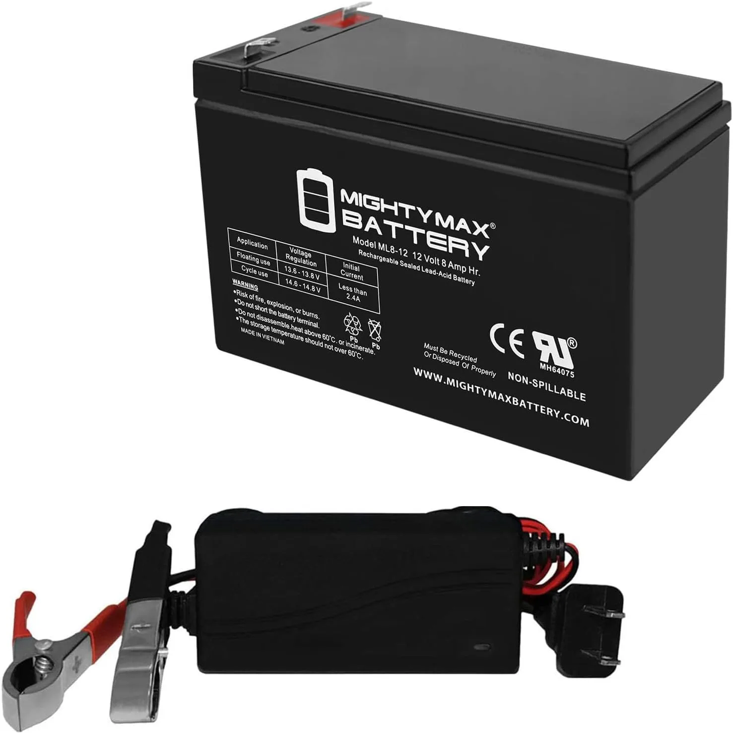 Mighty Max Battery 12V 8Ah Replacement Battery ML8-12COMBO