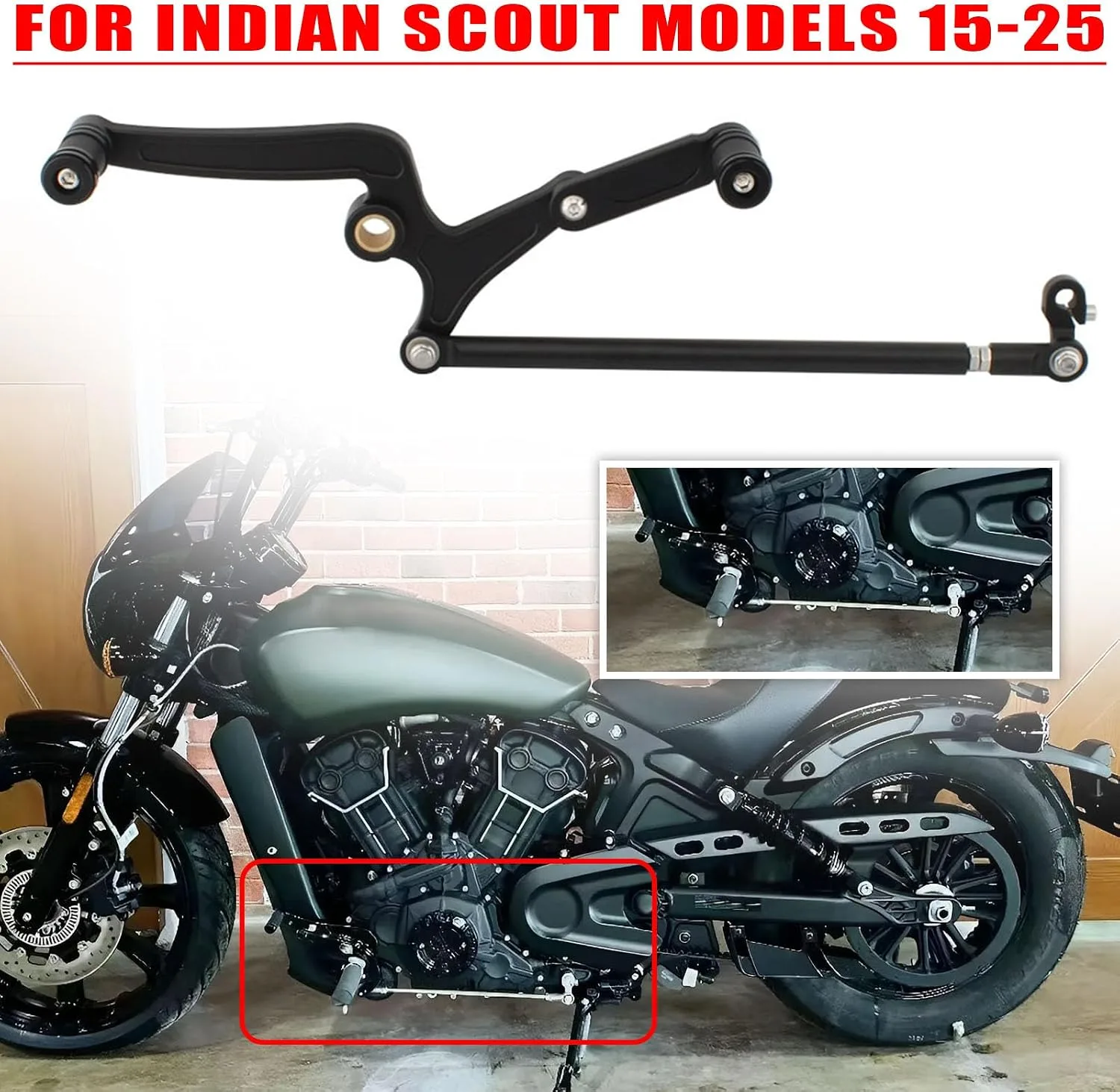 FINMOKAL Shift Lever Pedal Linkage Set for Indian Scout 2015-2025 image 2