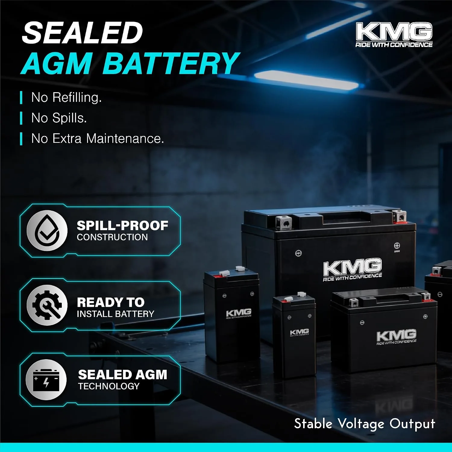 KMG YTX9-BS-1L-V38 12V Battery for Kawasaki Ninja ZX-6R 2003-2006 image 4