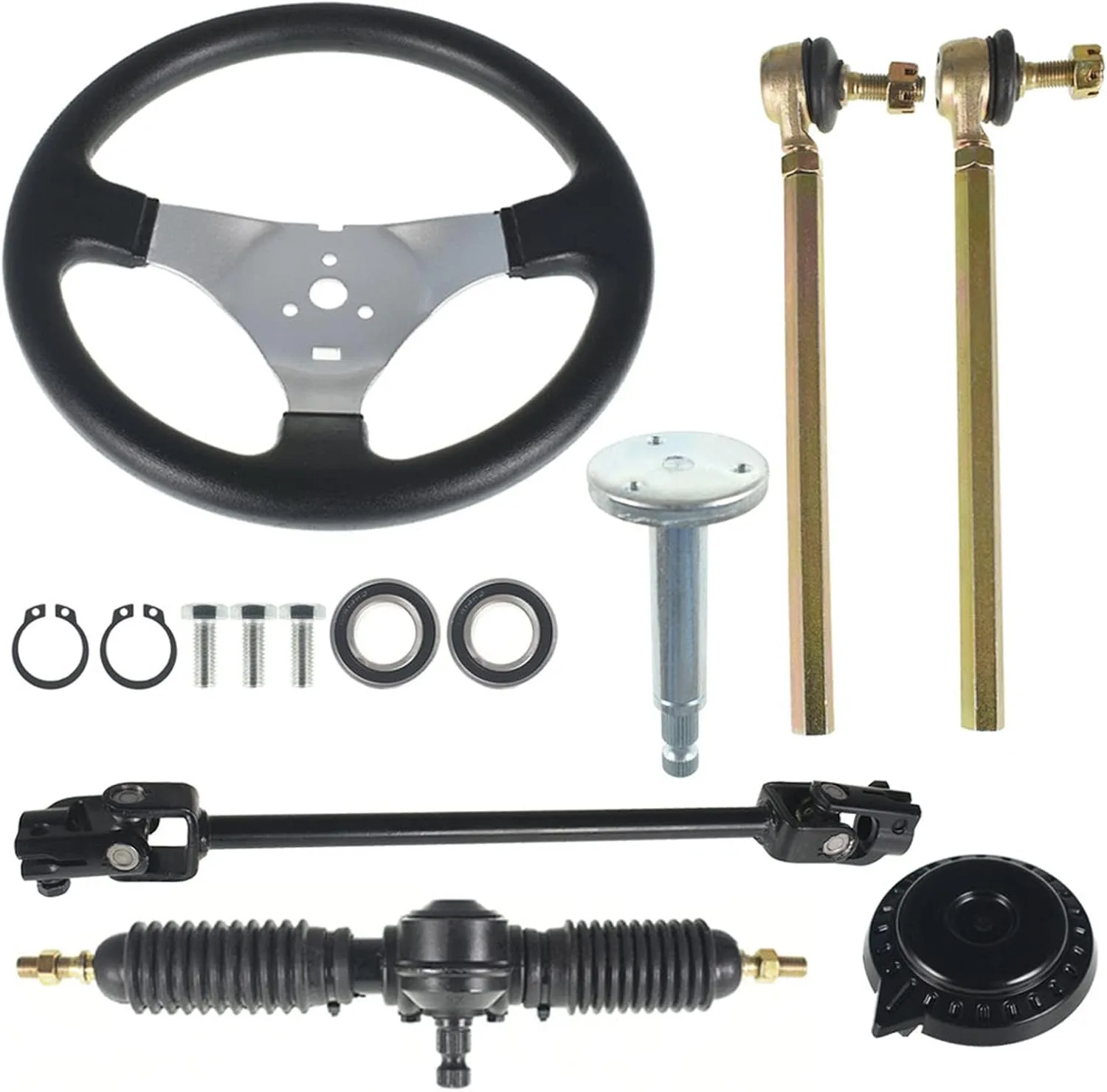 labwork 300mm Steering Wheel Steel Kit Replacement for 110cc Go Kart