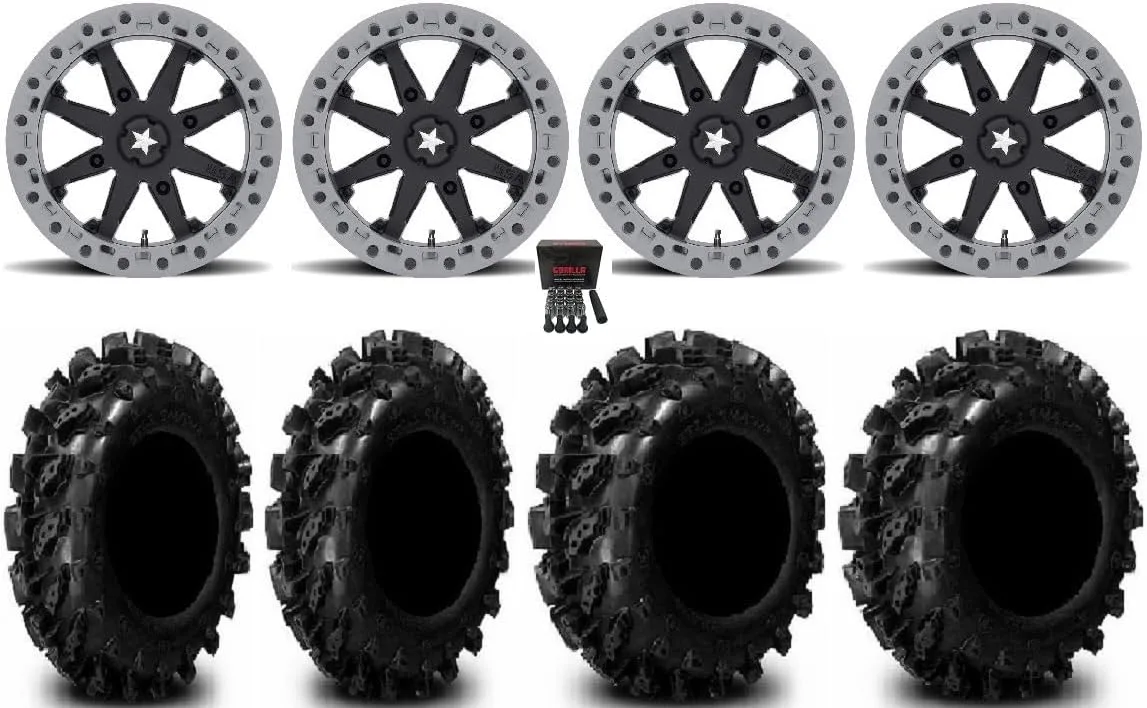 MSA M31 Lok2 14-Inch UTV Wheel and Swamp Lite Tire Bundle MSAM31B14X7+27SL7