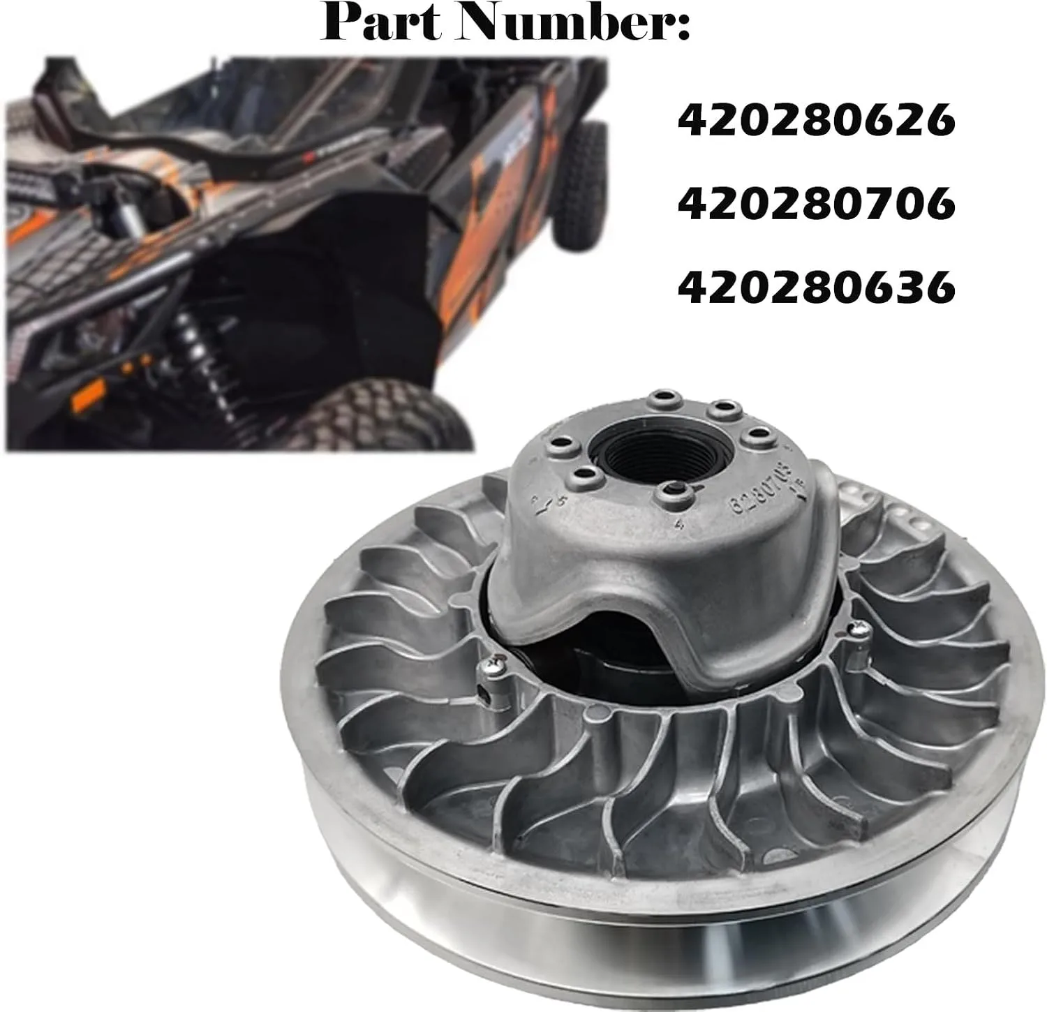 EMMCTTOP 420280626 Secondary Clutch for Can-Am Maverick X3 image 2