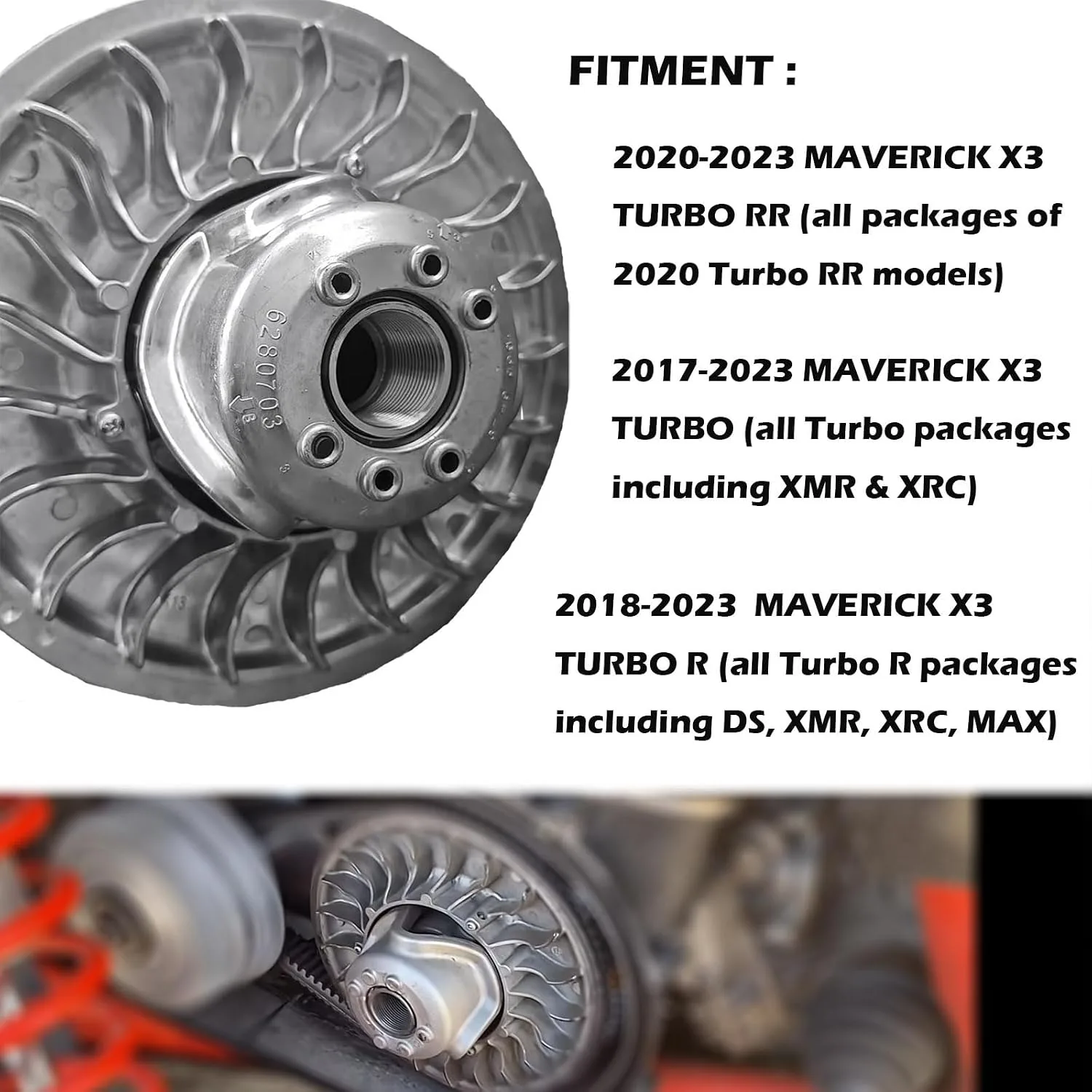 EMMCTTOP 420280626 Secondary Clutch for Can-Am Maverick X3 image 3