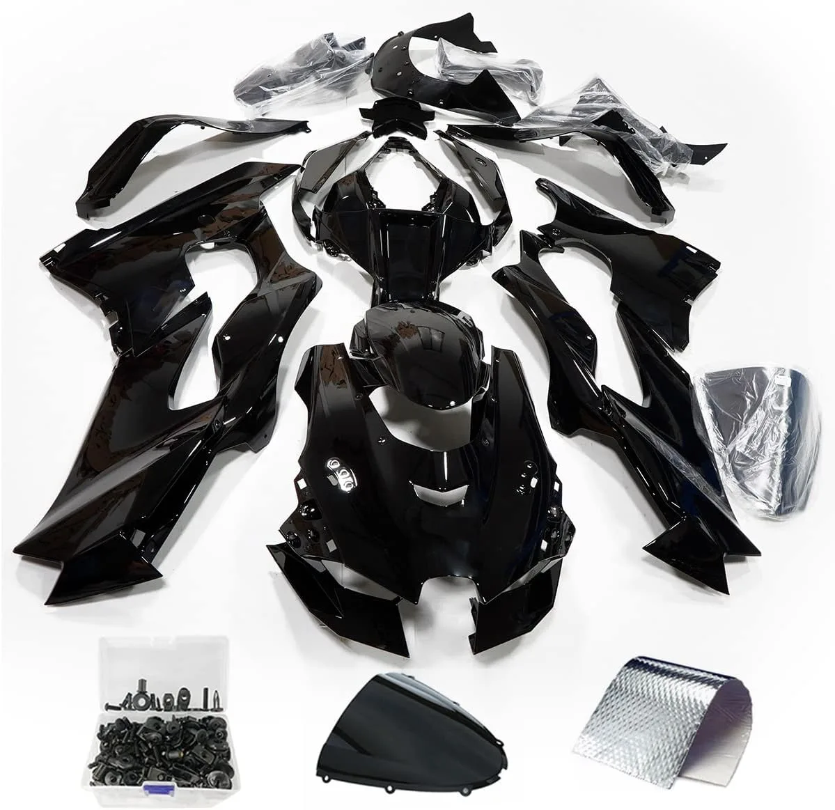 ZXMOTO Glossy Black Fairing Kit for Kawasaki Ninja ZX10R ZX1000 2021-2025