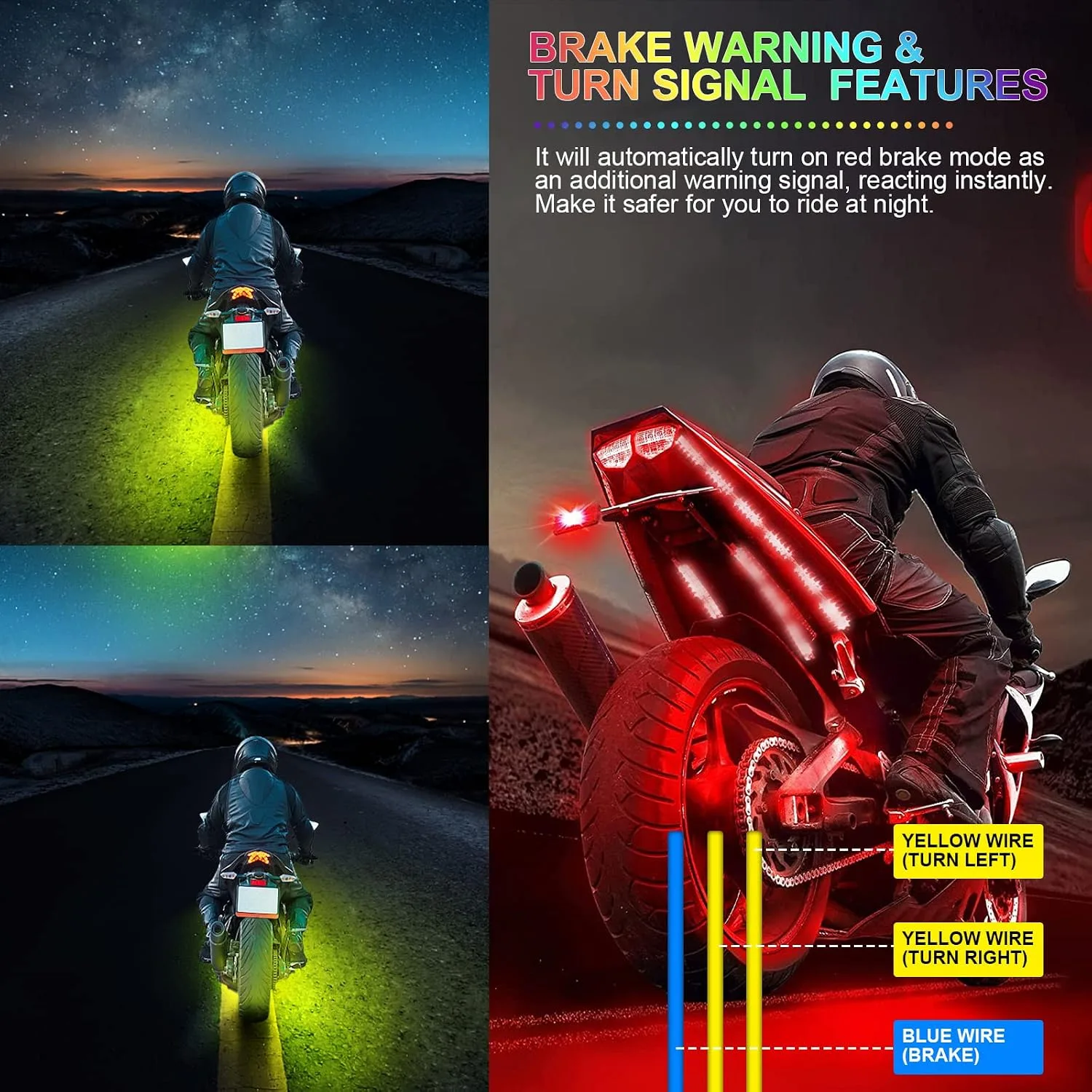 TDE Explorer.Lighting 16-Pod RGBIC Motorcycle LED Underglow Kit LM-16pcsHarley image 4
