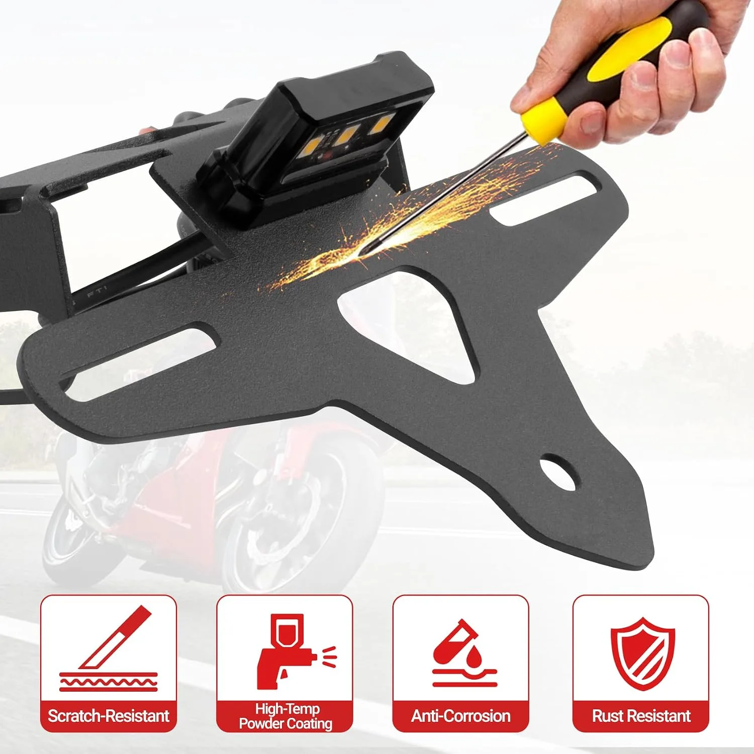 WOLFLINEMOTO Rear Fender Eliminator TX-AFFK-BLK for CBR500R, CB500F & CBR400R image 2