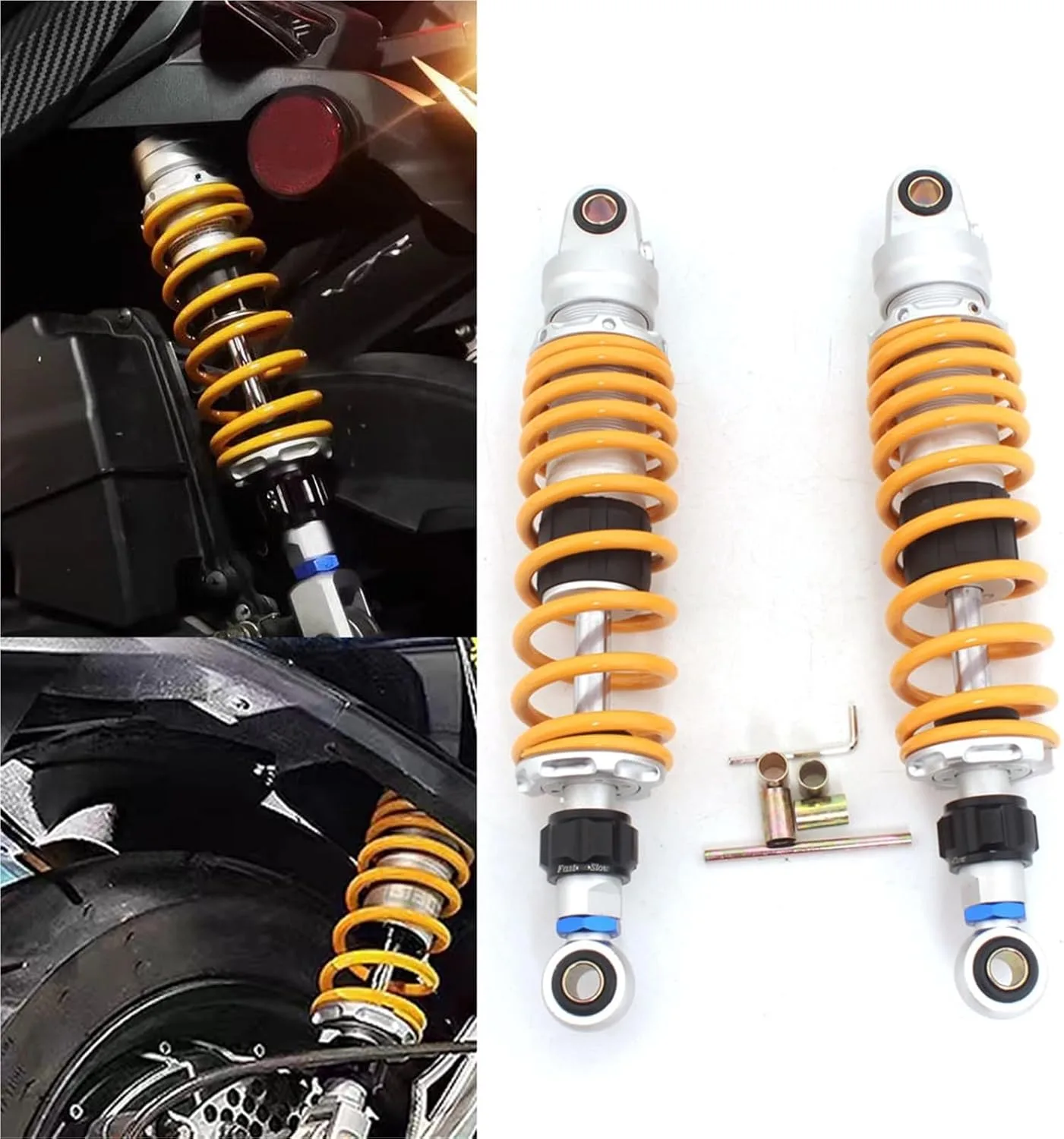 Generic 360 mm Adjustable Rear Motorcycle Shock Absorbers 4956431624321 image 2