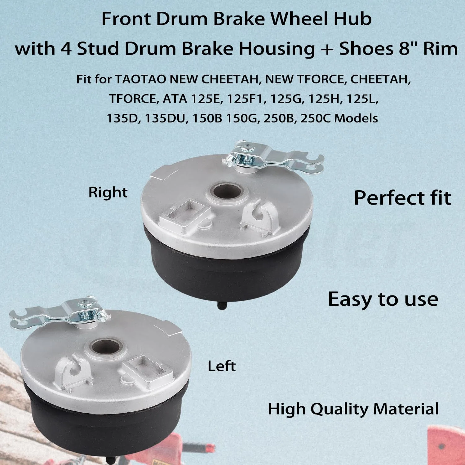 Amavoler TaoTao Left Front Drum Brake Wheel Hub Lc999-1371-1372 image 2