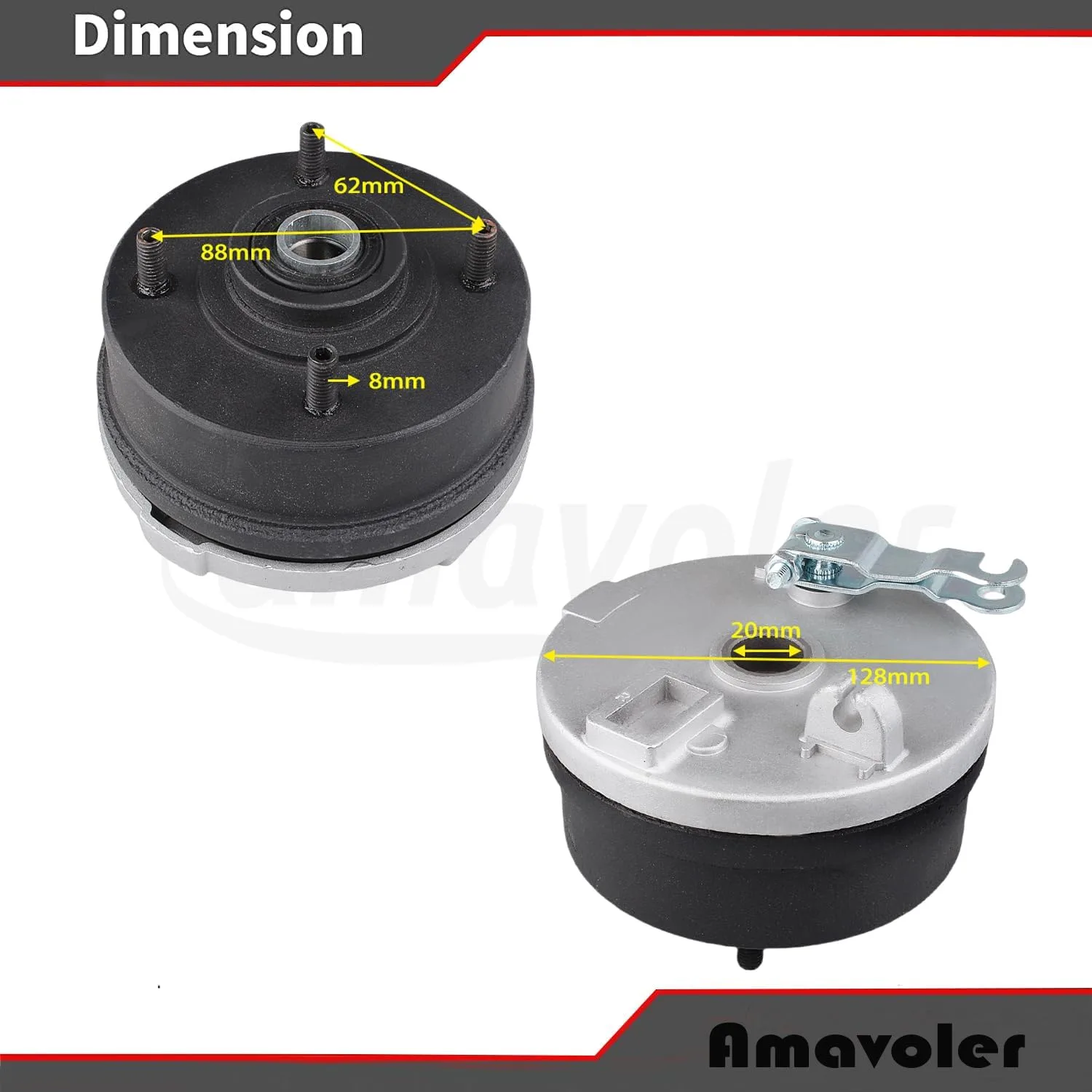 Amavoler TaoTao Left Front Drum Brake Wheel Hub Lc999-1371-1372 image 3
