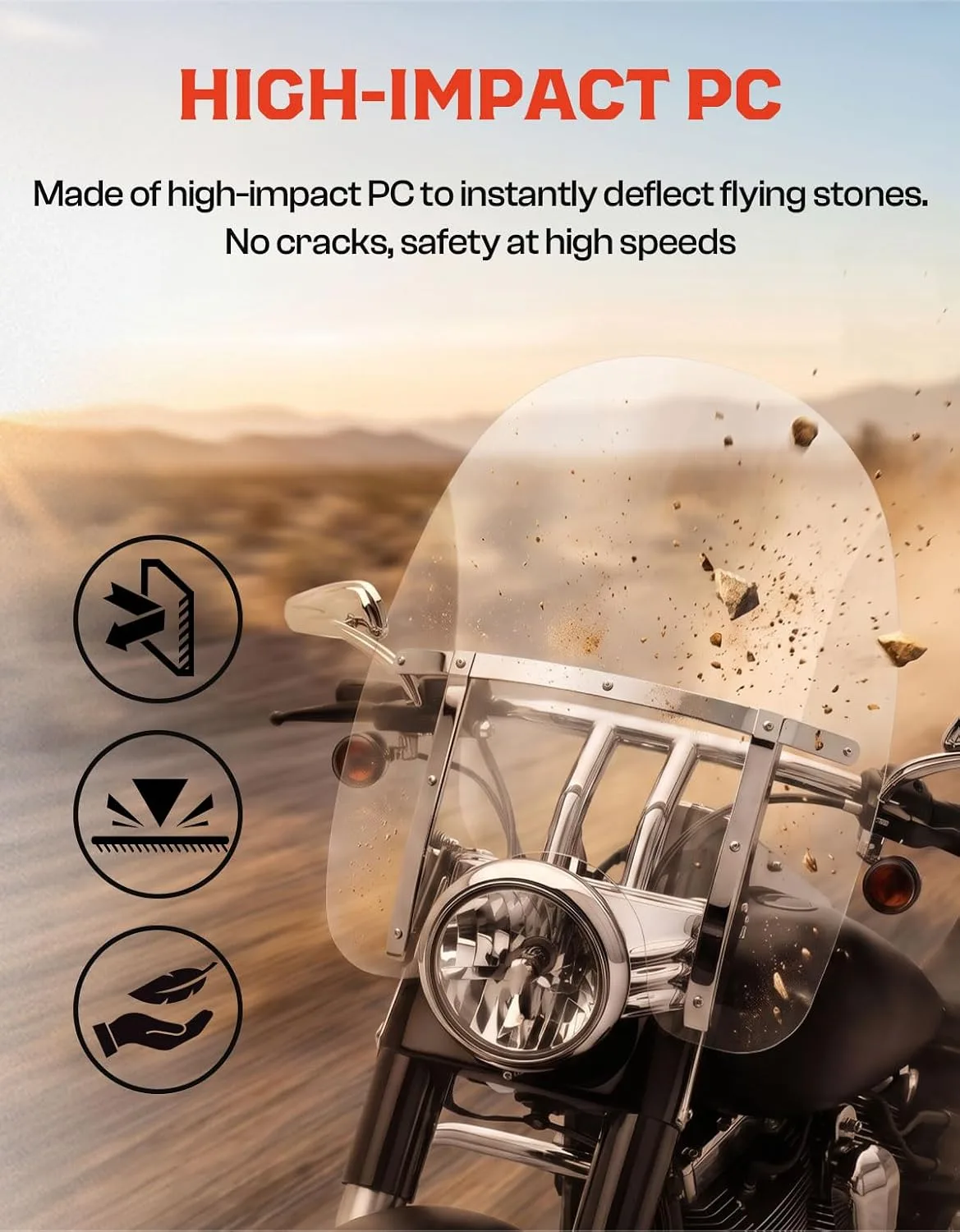 TCMT US-XF290688 Front Windshield for Harley-Davidson Softail image 4