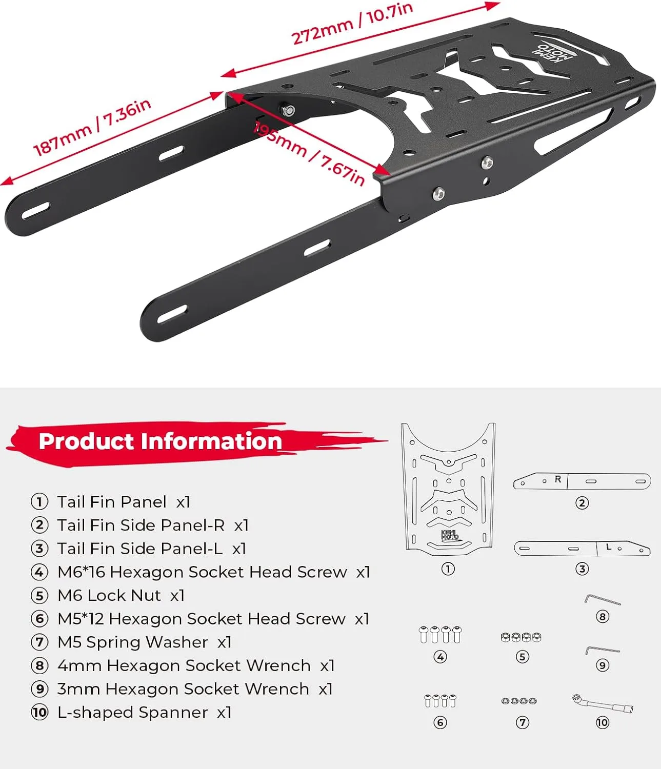 KEMIMOTO Aluminum Rear Luggage Rack Compatible with Super73 Z/S Accessories image 4