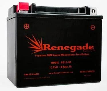 Renegade RG12-BS 12V 10 Ah 250 CCA AGM Powersport Battery