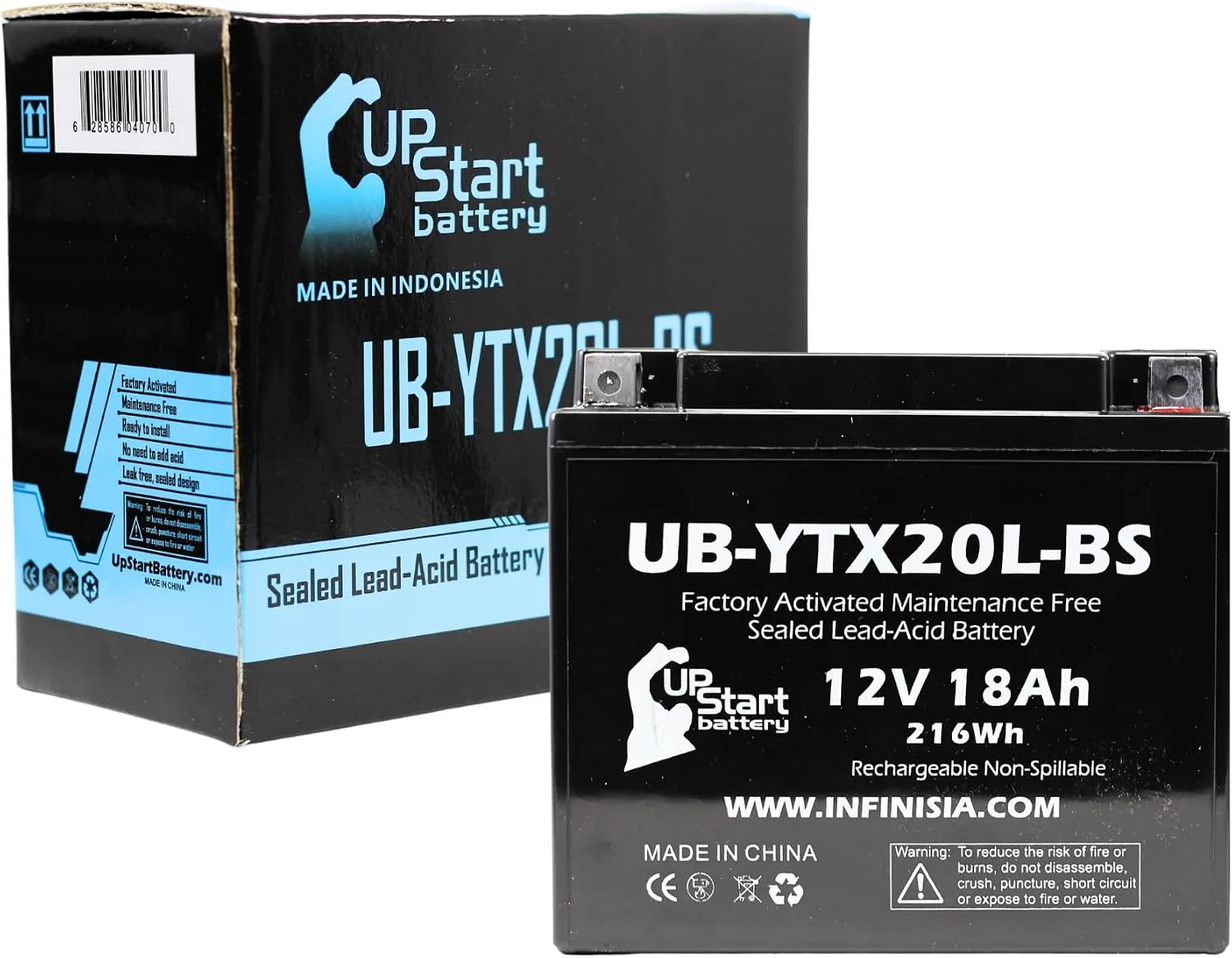 UpStart Battery UB-YTX20L-BS-DL241 for 1984 Honda VF1100S V65 Sabre