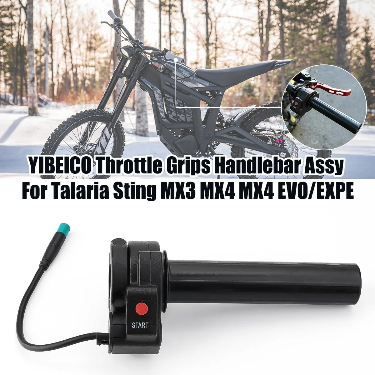 YIBEICO Throttle Grip Handlebar Assembly ET22080526 for Talaria Sting image 2