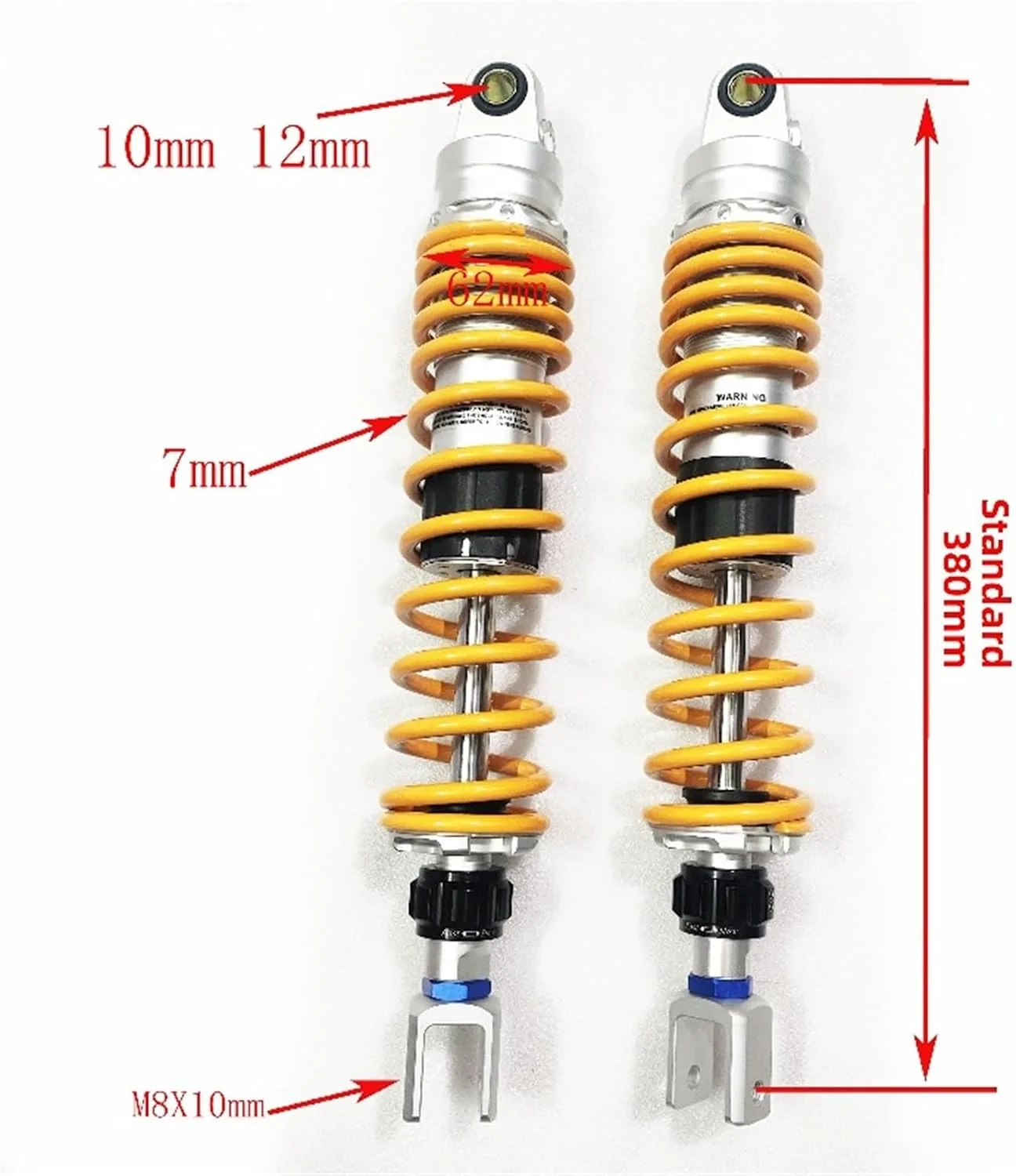 Generic 430mm Adjustable Rear Motorcycle Shock Absorbers 4852841603072 image 3