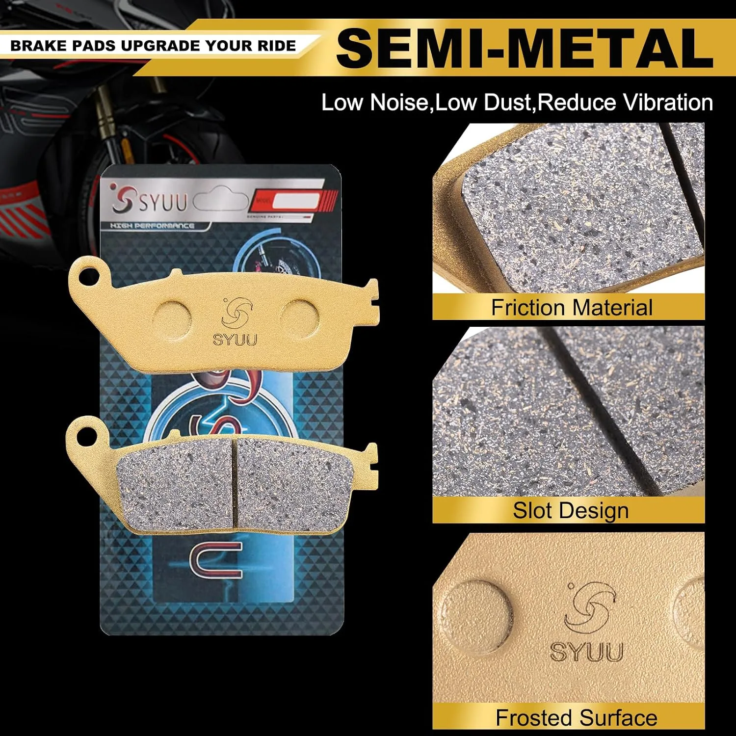 S SYUU Kawasaki KVF 300 Brute Force Brake Pads SY_0000859_G image 3
