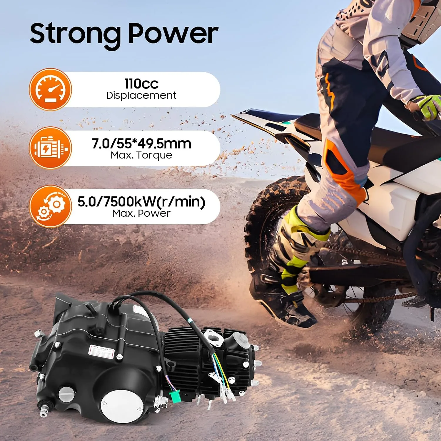 Jeaieaiu 110cc 4-Speed Replacement Engine RIV001 for Honda Mini Bikes image 3