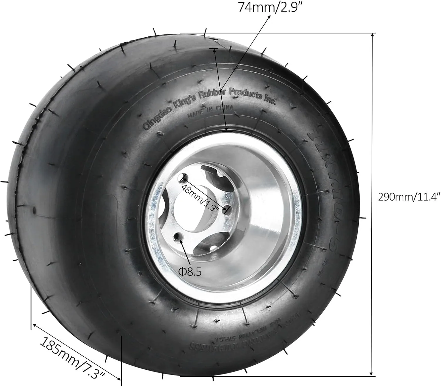 YC Yier TL206 Racing Wheel and Tire Combo – 5-Inch Aluminum Rims image 2