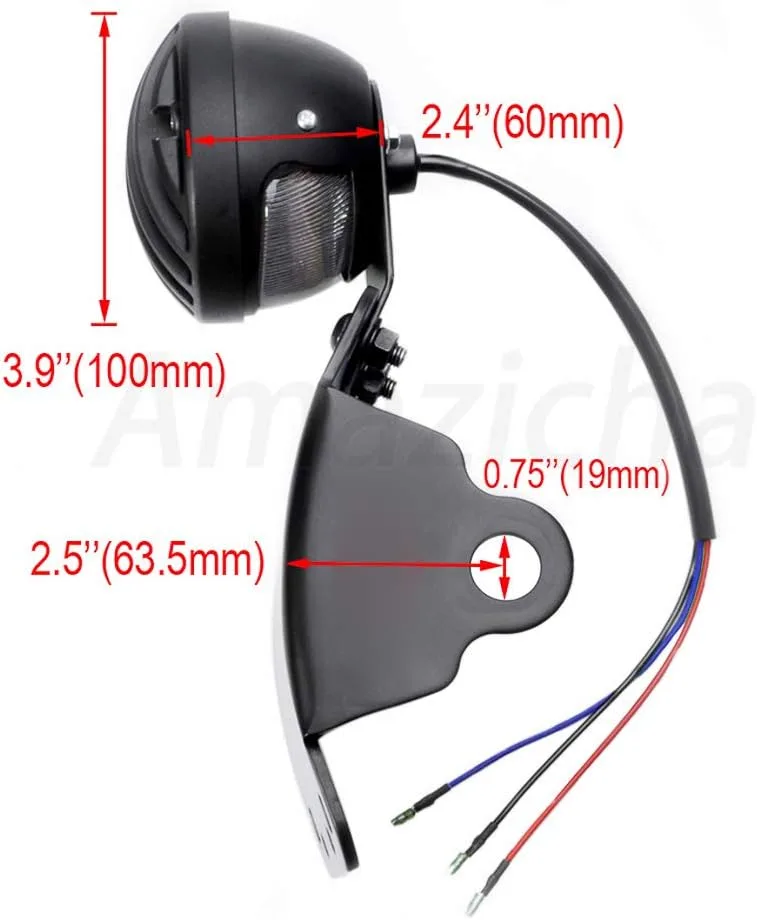 Amazicha 12V LED Motorcycle Tail Brake Light with 3/4-Inch Bracket FVXJ9851BQMZC image 2