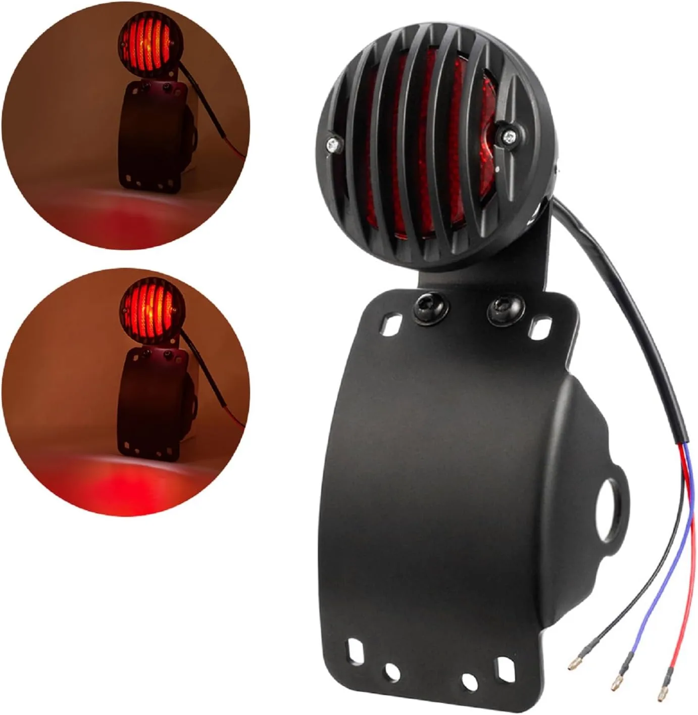 Amazicha 12V LED Motorcycle Tail Brake Light with 3/4-Inch Bracket FVXJ9851BQMZC
