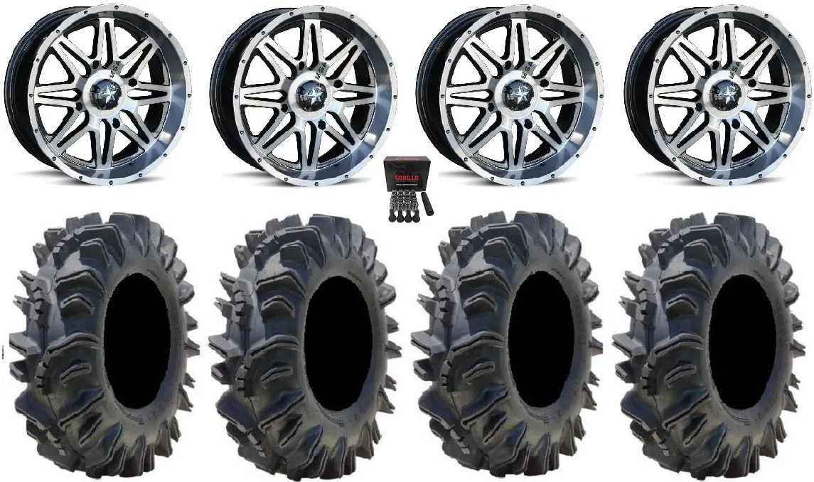 MSA M26 14x7 ATV Wheels and 29.5x10-14 Terminator Tire Bundle