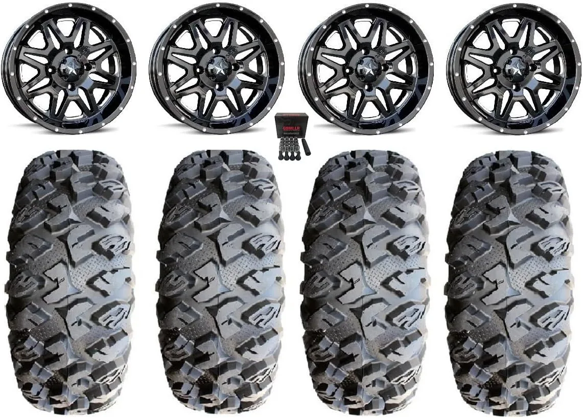 MSA M26 Vibe 14x7 ATV Wheel and MotoClaw 27x10-14 Tire Bundle