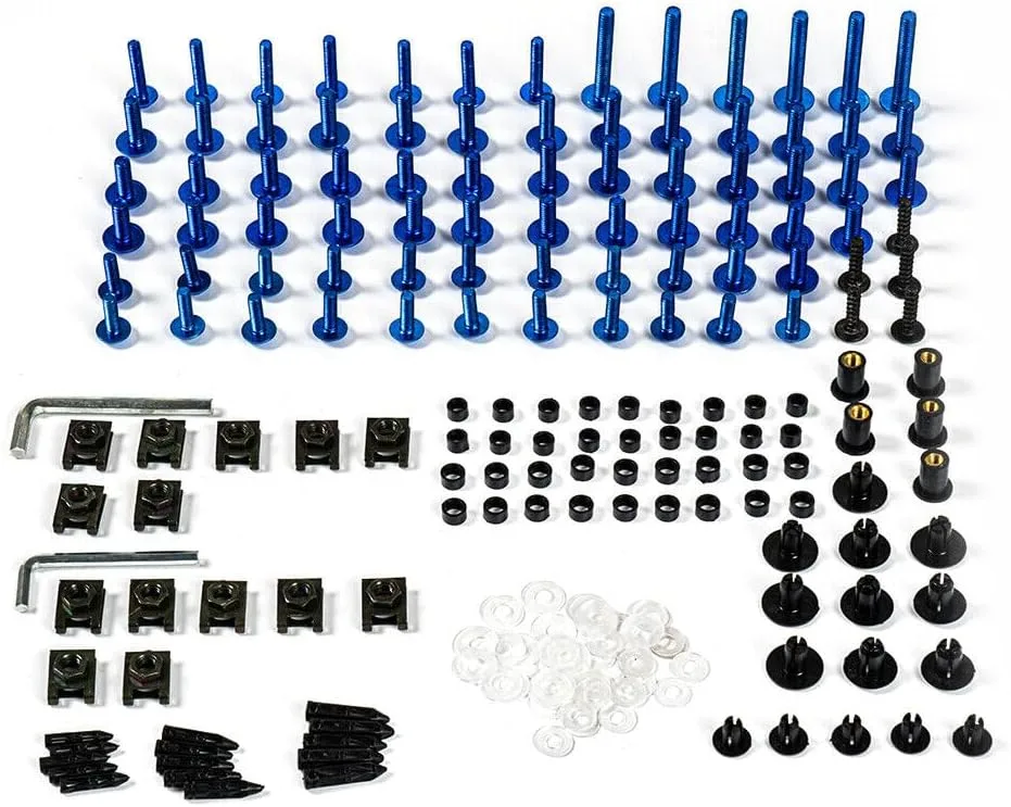 XLYPARTS Blue Aluminum Fairing Bolt Kit for Yamaha YZF600 R6 2008-2016