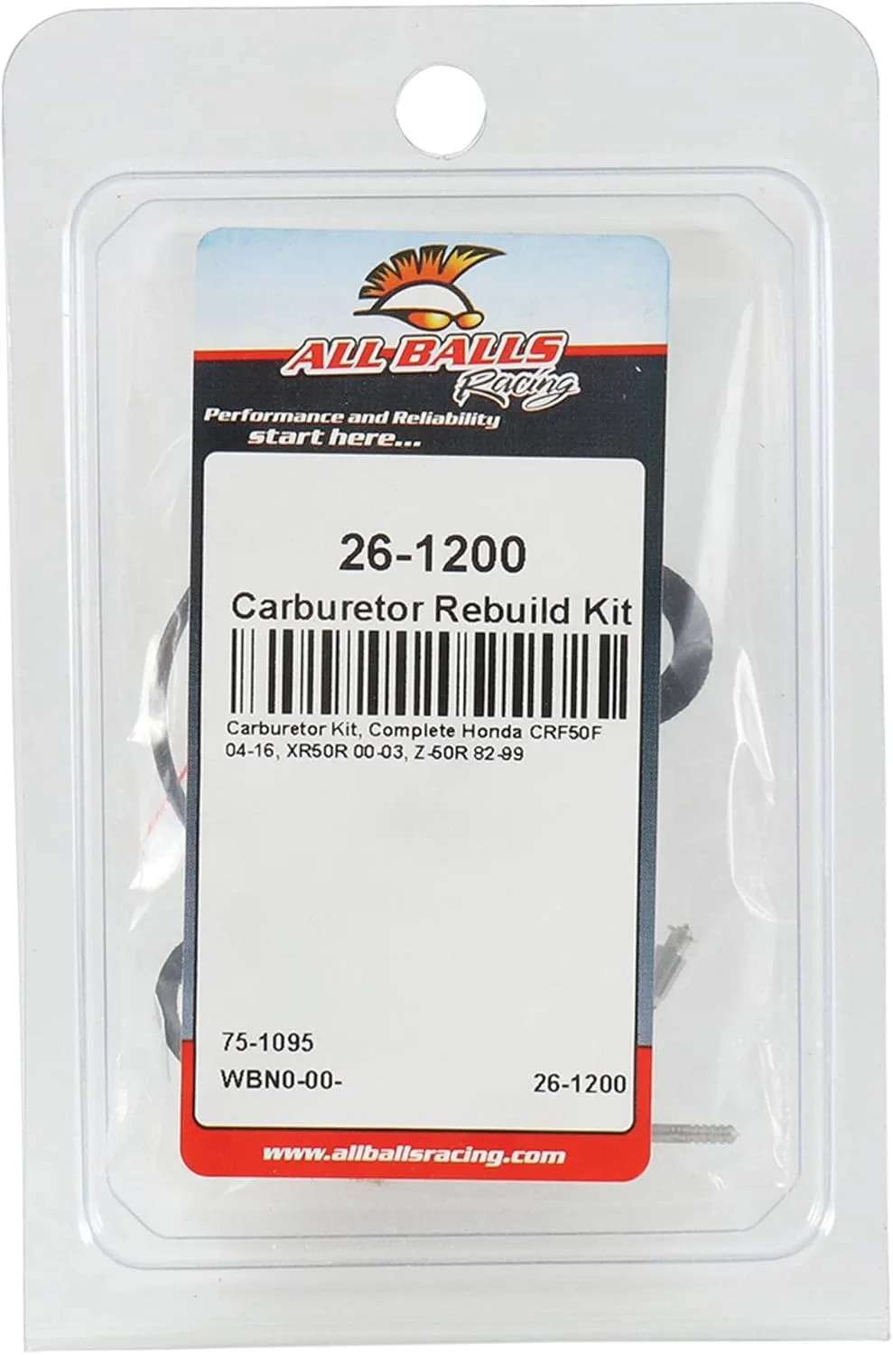 All Balls Racing 26-1200 Carburetor Rebuild Kit for Honda CRF50F, XR50R & Z-50R image 4