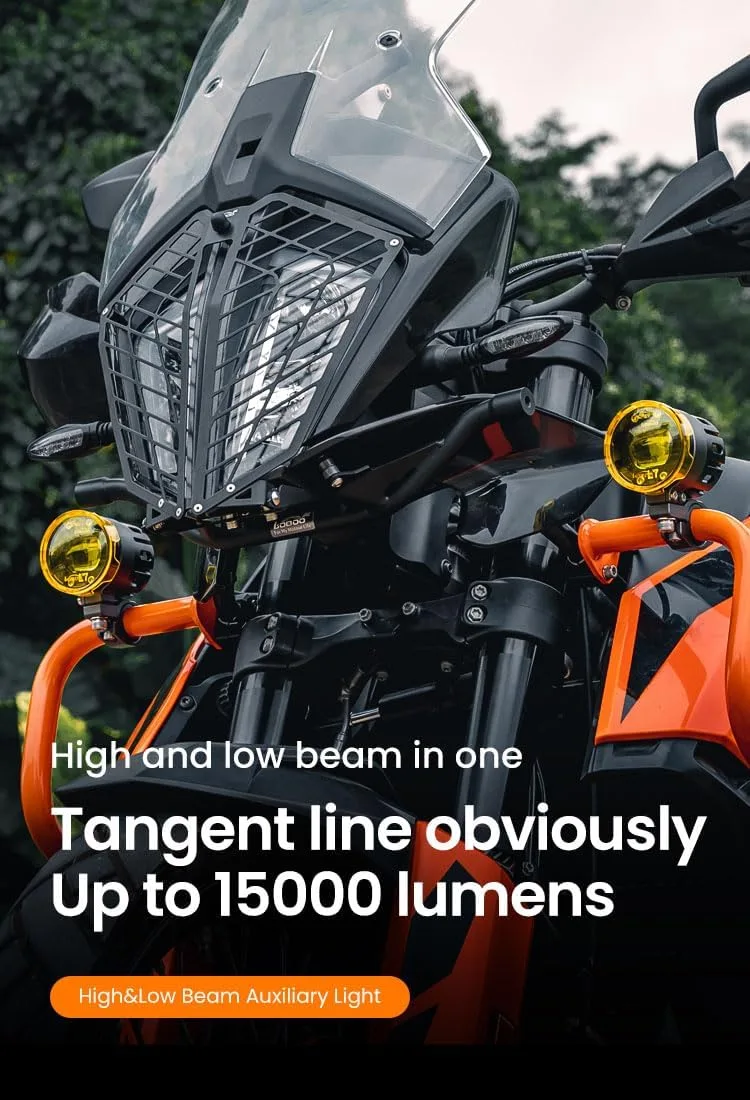 Loboo L7S 2-Pack Motorcycle Auxiliary Lights image 4