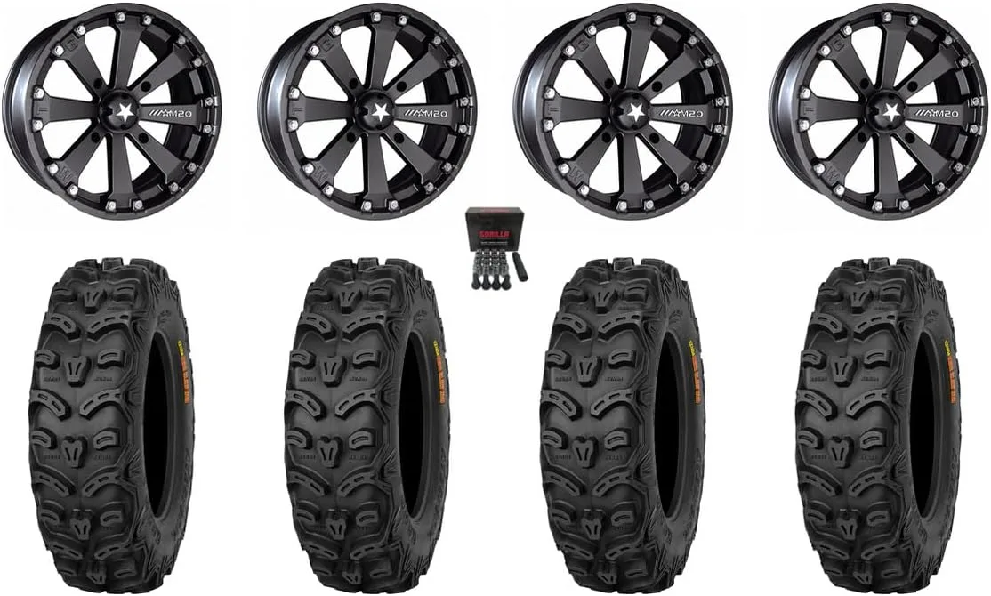 MSA Kore 14-Inch UTV Wheels with 28-Inch Bear Claw HTR Tires Bundle