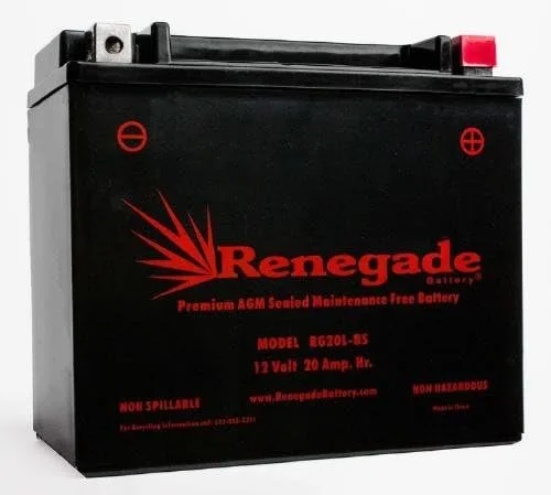 Renegade RG20L-BS AGM Battery for Ski-Doo Summit SP E-TEC 600