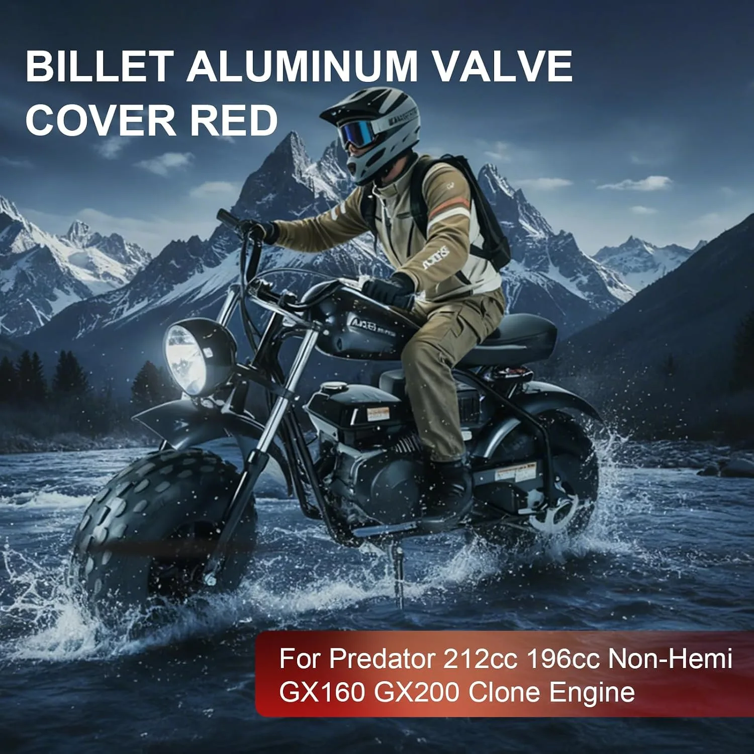 SJVLXHI Billet Aluminum Valve Cover AMFQY-MK0524 for 196cc/212cc Non-Hemi Engines image 3