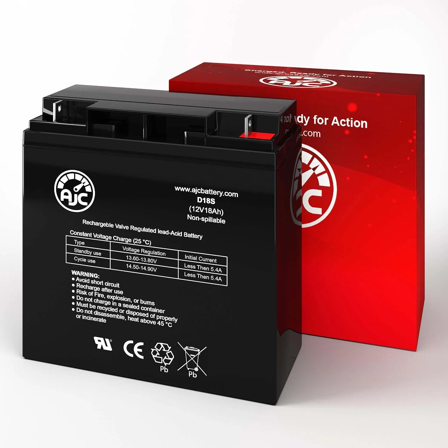 AJC Cycle 2 LX 12V 18Ah AGM Electric Scooter Battery image 2