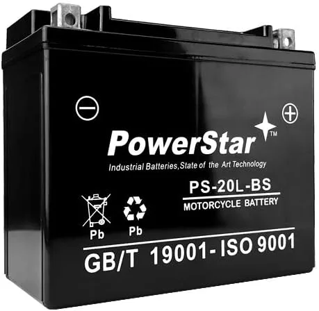 PowerStar YTX20L-BS 12V 18Ah AGM Motorcycle Battery