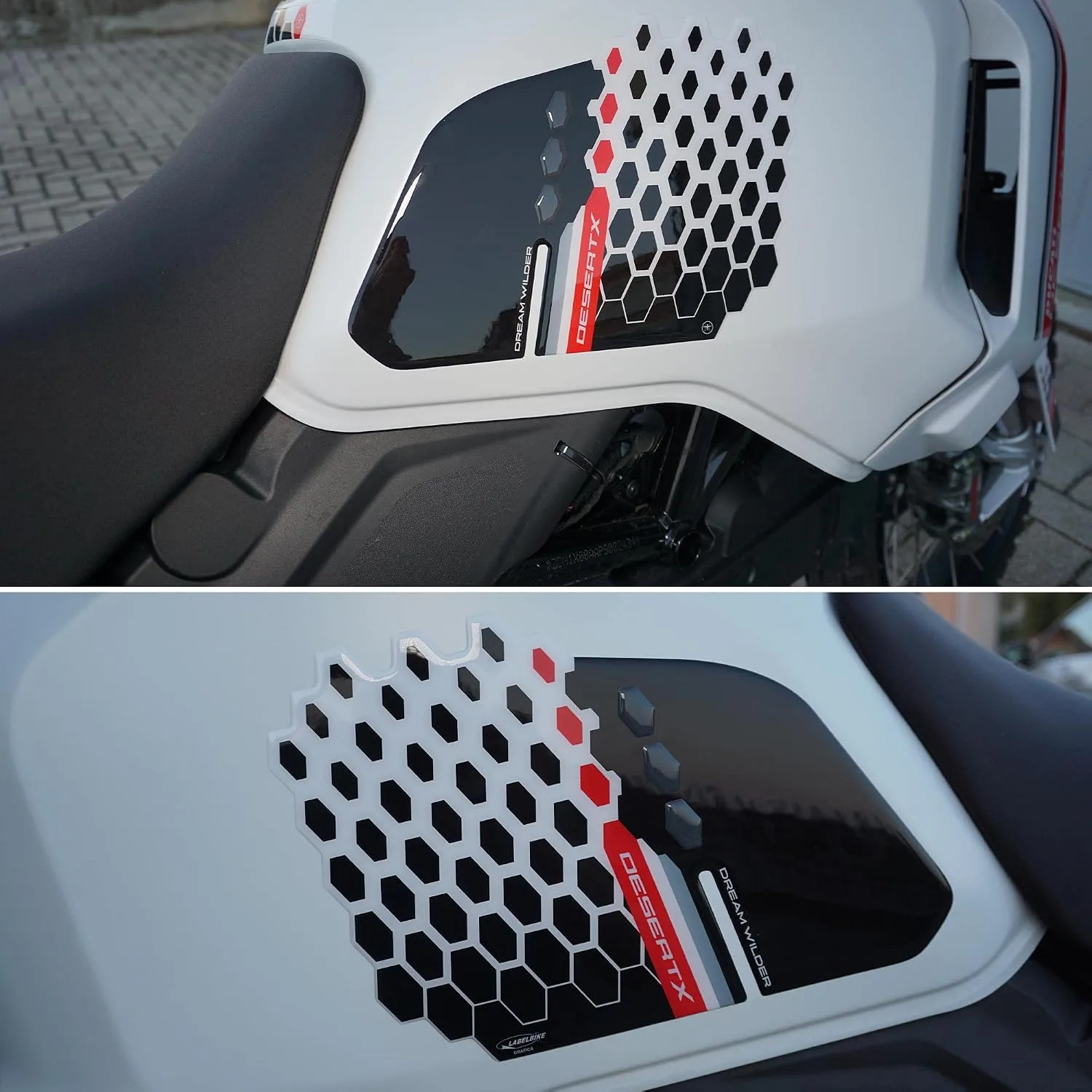 Labelbike 3D Side Tank Protection Stickers for Ducati DesertX 7438641576500