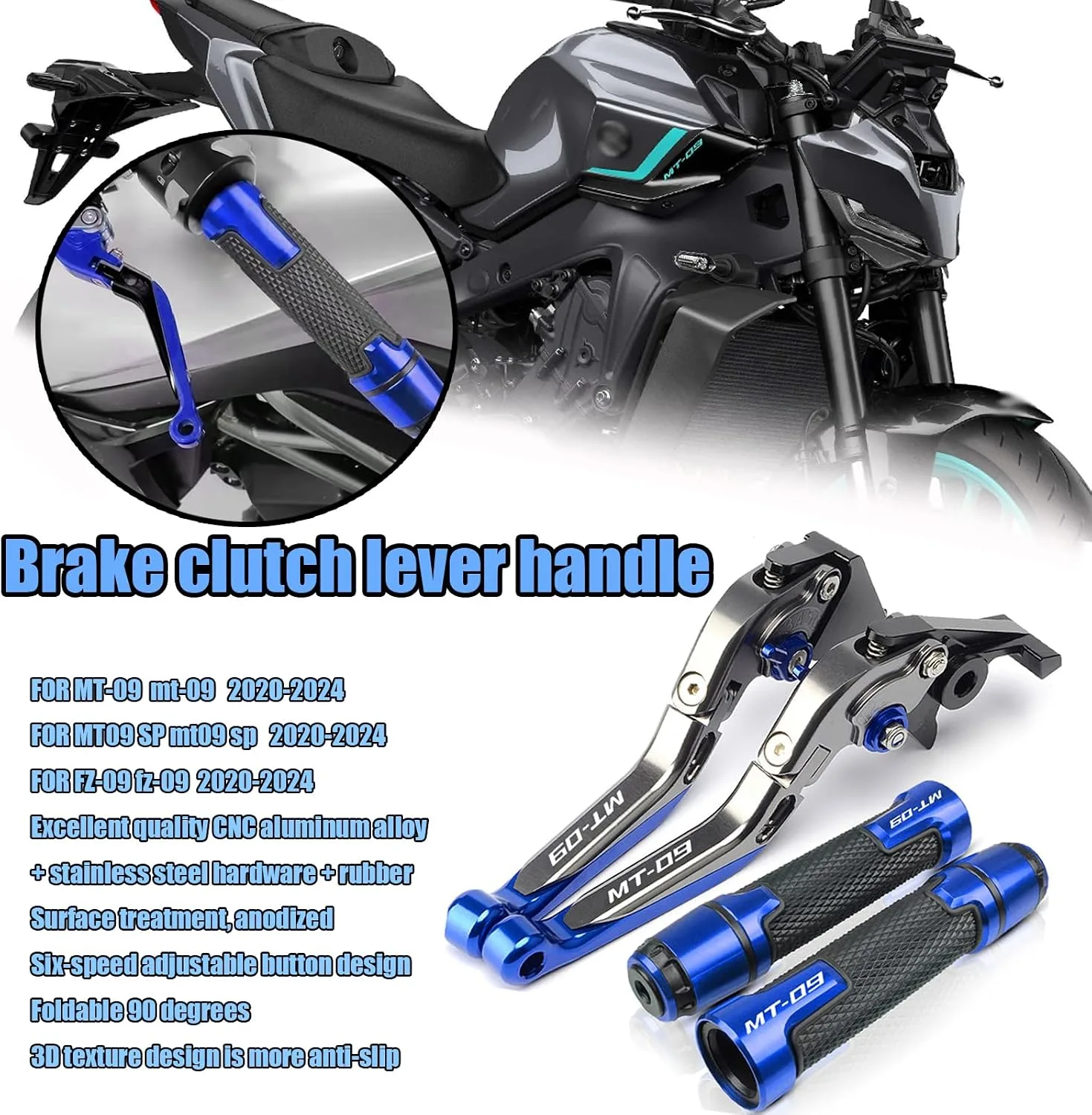 HUANGCJCJ Adjustable Folding Brake Clutch Levers MT-09 FZ-09 2020-2024 image 2
