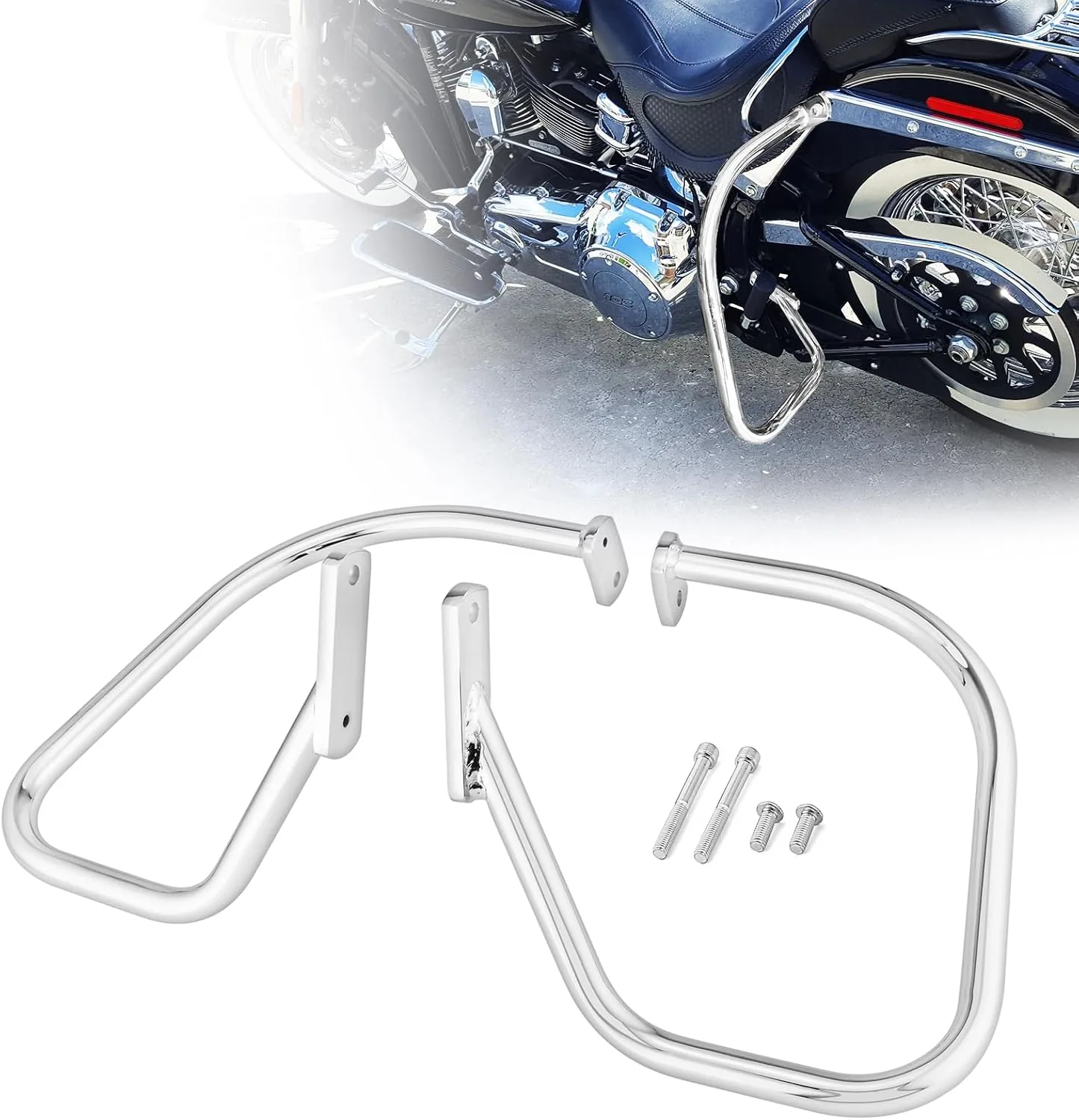 Wsays Rear Saddlebag Crash Bars for Harley-Davidson Softail Deluxe FLSTN 2005–2017
