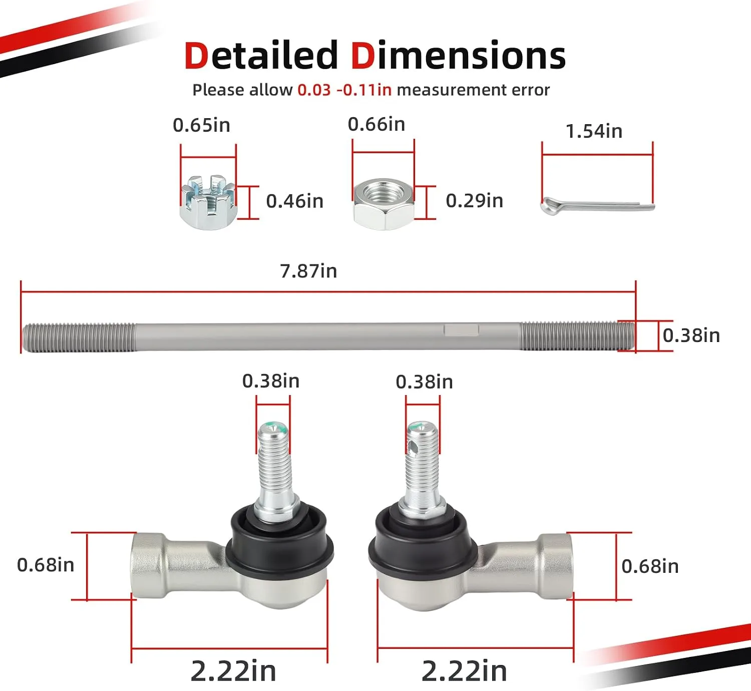 MOTO1988 0450504 Left & Right Tie Rod Assembly Set image 2