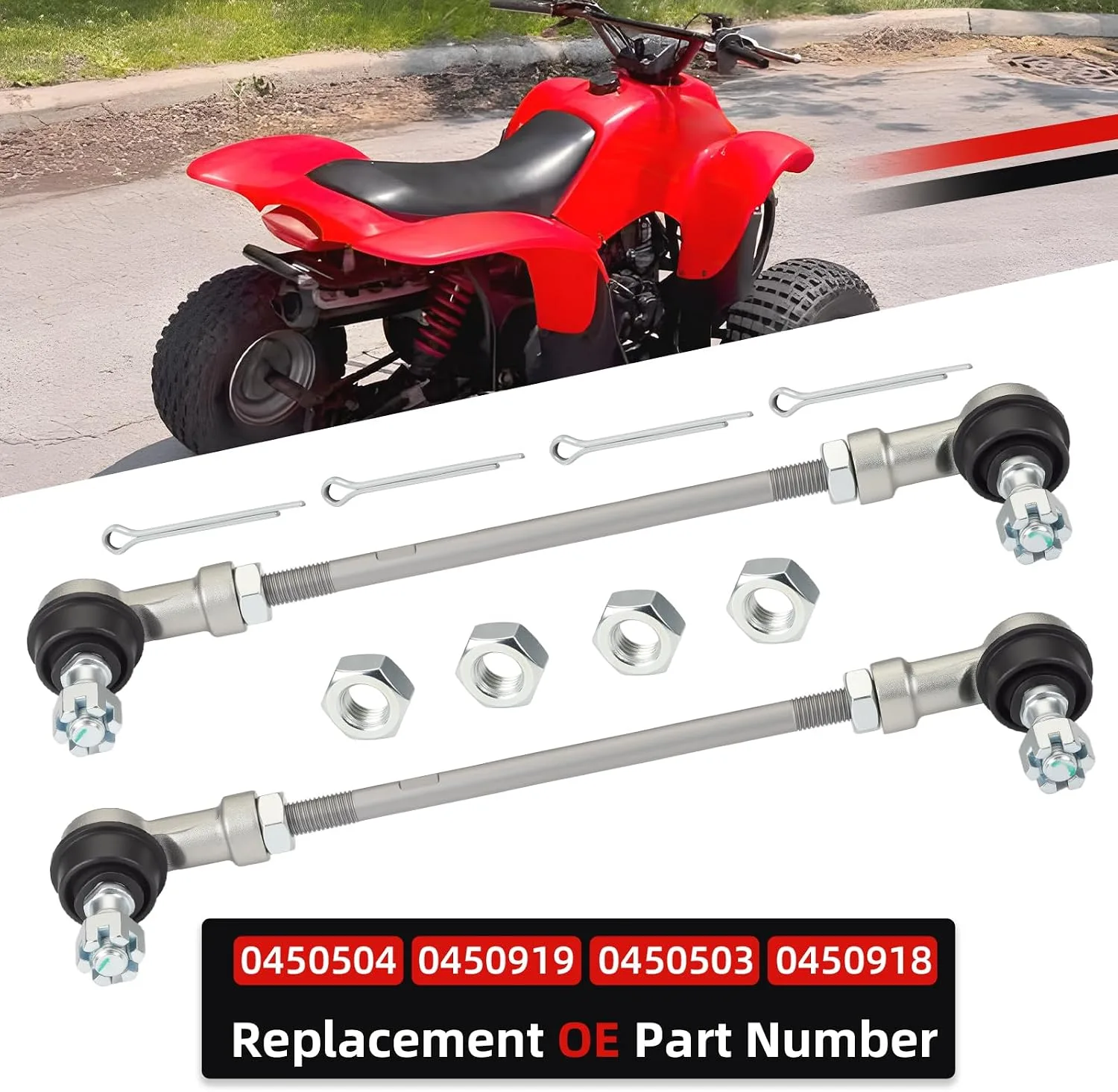 MOTO1988 0450504 Left & Right Tie Rod Assembly Set image 4