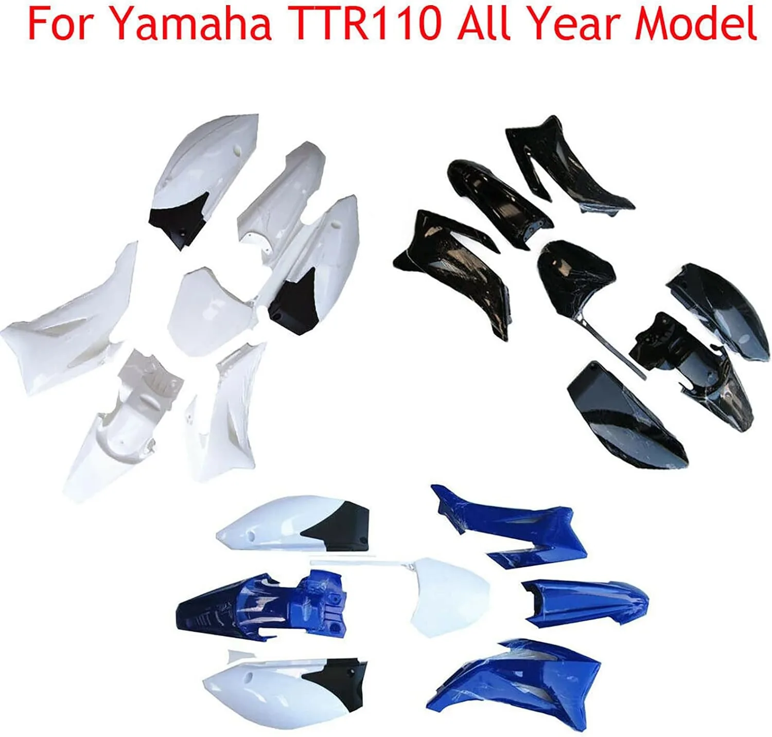 Yamaha TTR110 Blue Plastic Fairing Fender Kit TDPTC168+TC169 image 3