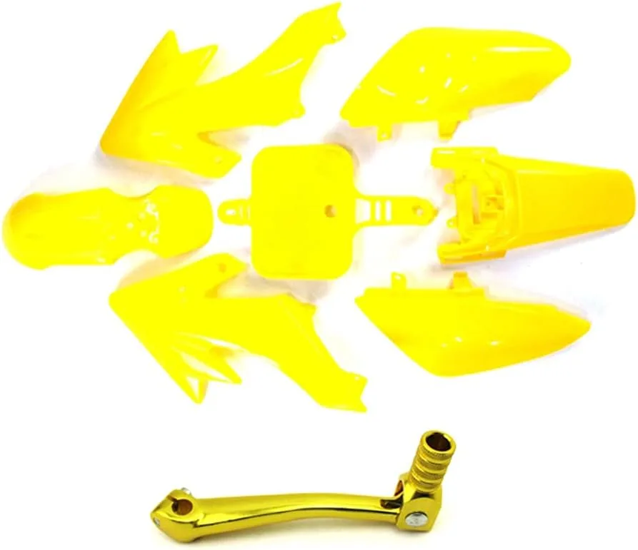 RACEGUY 11mm Folding Aluminum Gear Shifter Lever Kit Yellow image 2