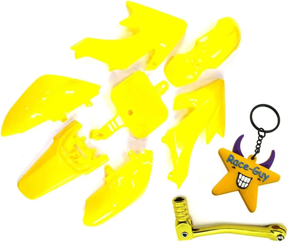 RACEGUY 11mm Folding Aluminum Gear Shifter Lever Kit Yellow