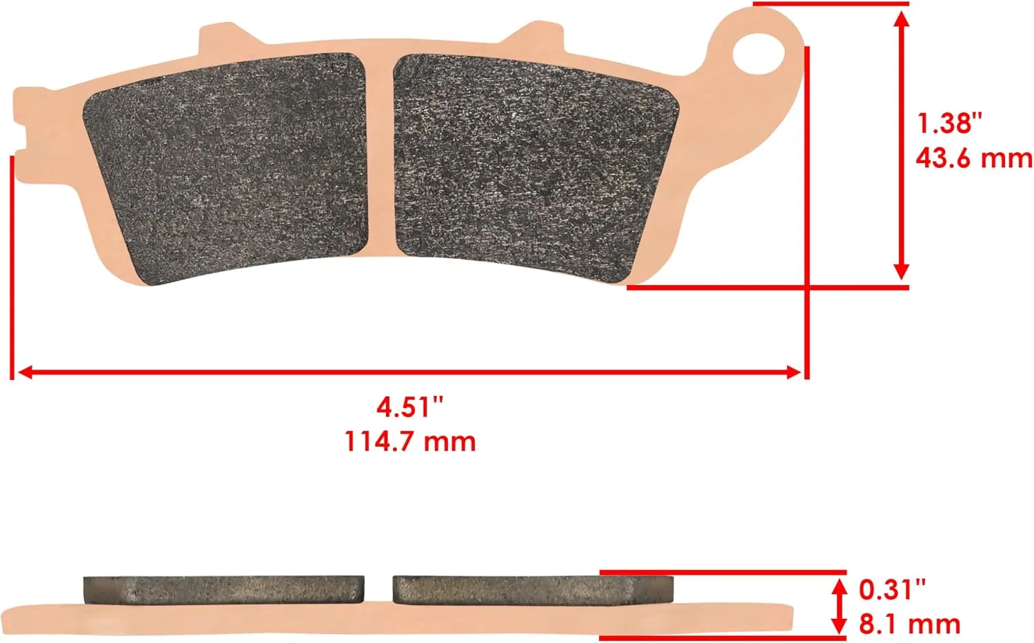 Caltric Ceramic Brake Pads 06435-MEC-006 for Select Honda Motorcycles image 2